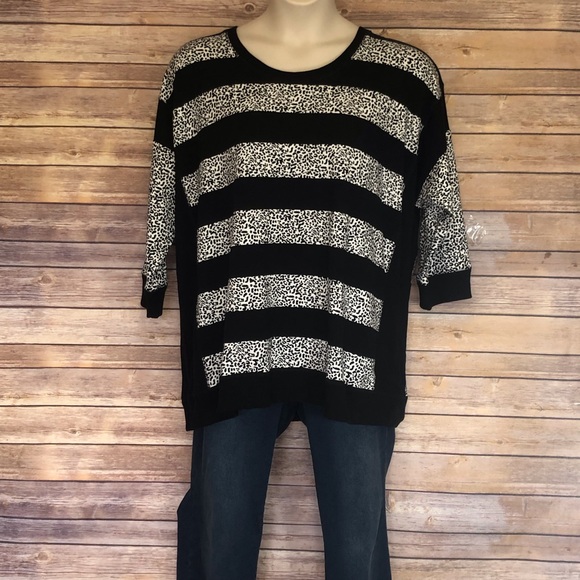 JNY Tops - NWT:🅿️JNY Black Multi Sport Top.  Sz:2X